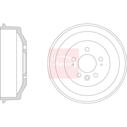 Apec Brake Drum Assembly Rear fits VW Amarok 2010-2022 2.0