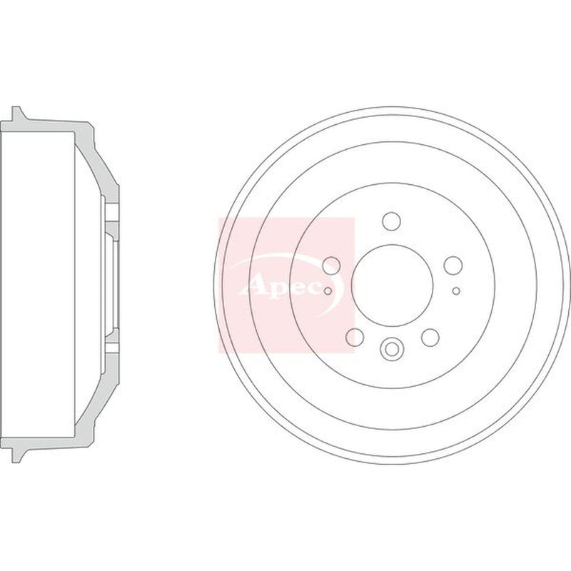 Apec 2 x Brake Drums fits Nissan Juke 2010-2019 1.2 1.5 1.6