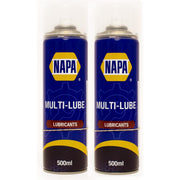 2x NAPA Multi Purpose Lubricant Spray Cleans Protect Rust Penetrating Oil 500ml NAPA - Dynamic Drive