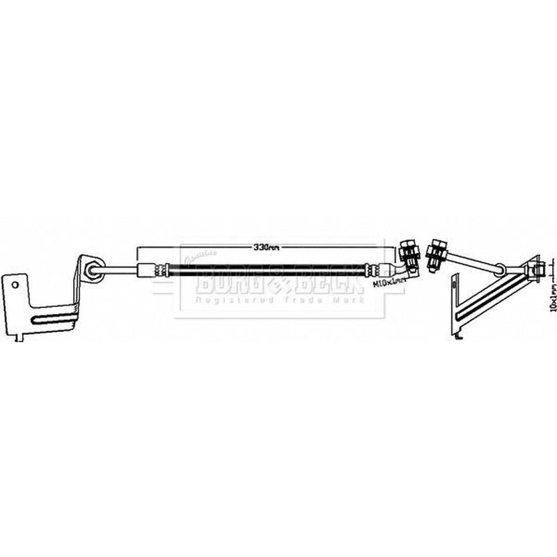Borg & Beck Brake Hydraulic Hose Line Rear Left BBH8637