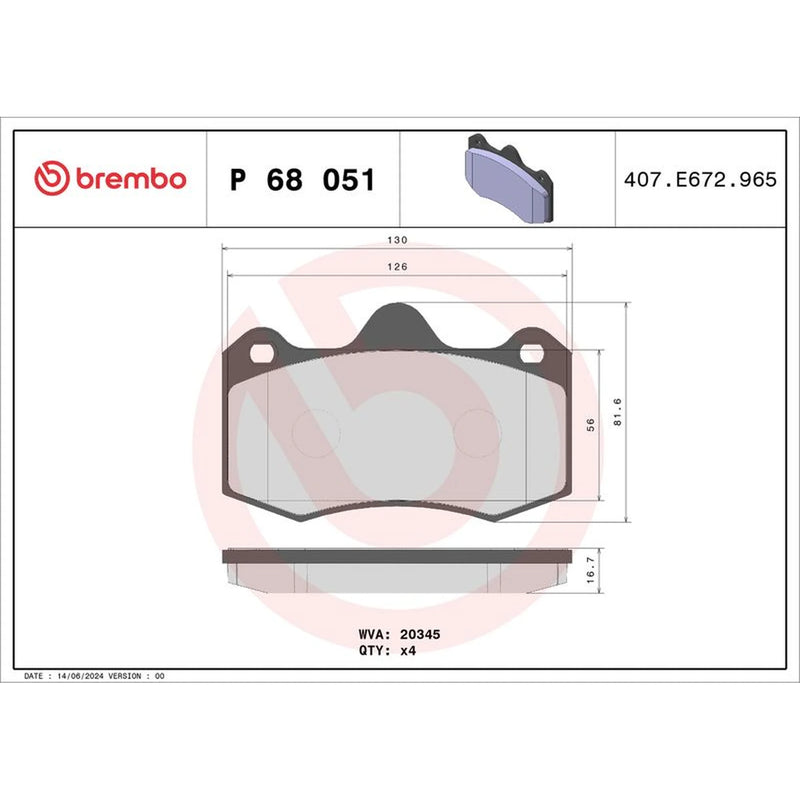Brembo Front & Rear Pads fits Tvr Tuscan II Roadster 2001-2006 3.6 4.0