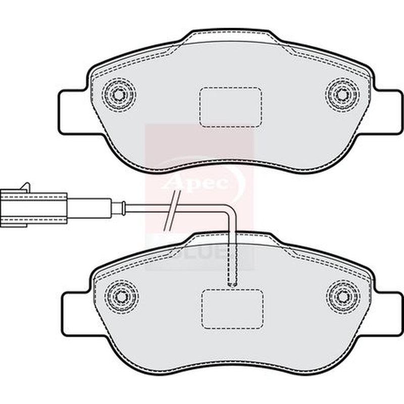 Apec Front Brake Pad Set fits Fiat 500 C 2009 on 1.2