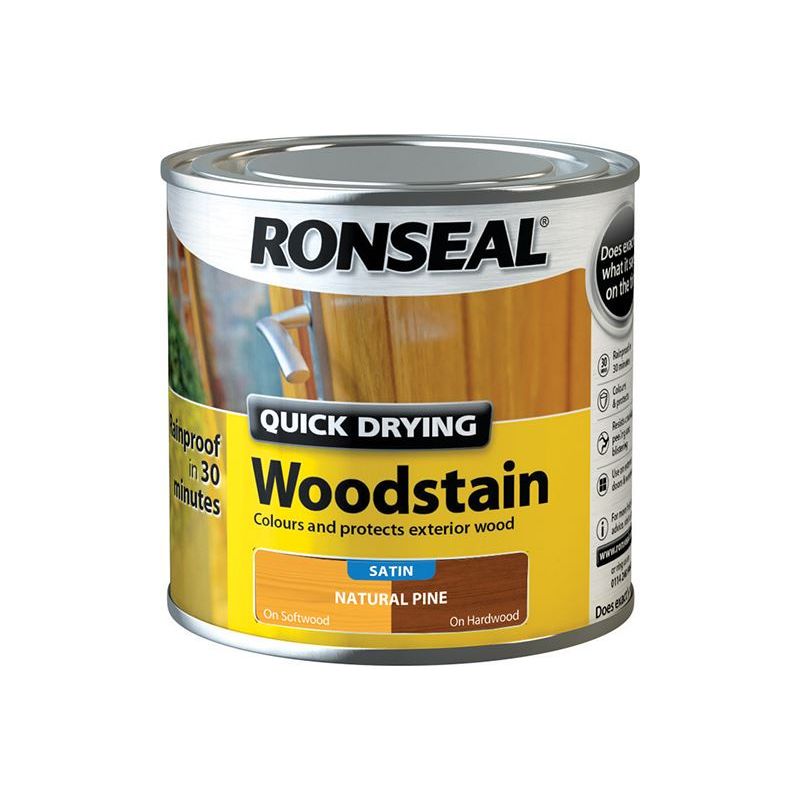Ronseal Quick Drying Woodstain Satin Natural Pine 250ml Ronseal - Dynamic Drive
