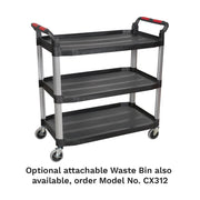 Sealey Workshop Trolley 3-Level Composite CX310 Sealey - Dynamic Drive
