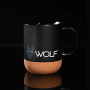 Wolf Outdoors Ceramic Mug with Lid and Cork Base Black Wolf Outdoors - Dynamic Drive