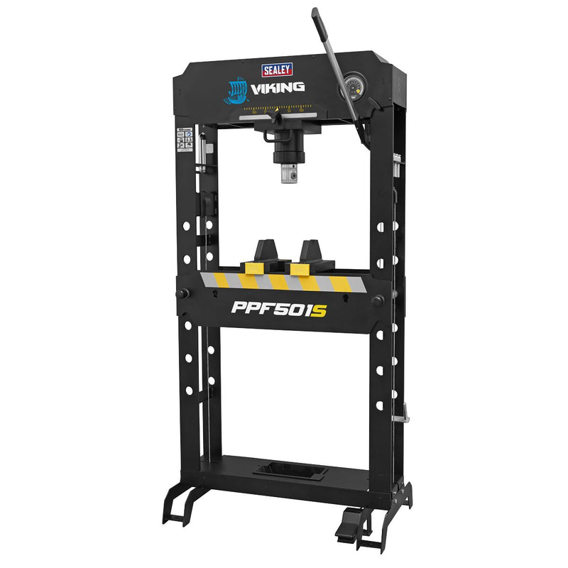 Viking Floor Type Air/Hydraulic Press with Sliding Ram and Foot Pedal 50 Tonne Viking - Dynamic Drive