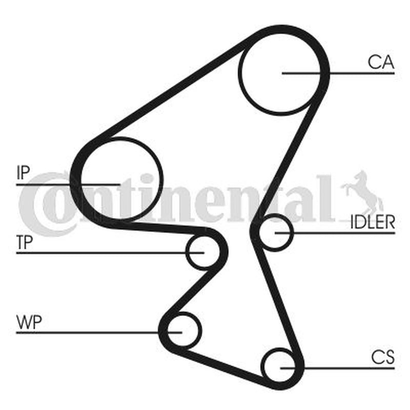 Continental CTAM Timing Belt Cambelt 135 Teeth fits Citroën C3 I 2002-2008 1.4