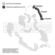 First Line Intercooler Turbo Charge Air Hose fits Audi A4 B7 2004-2009 2.0