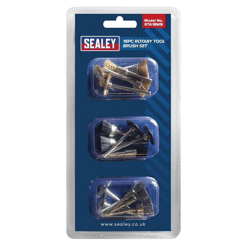 Sealey Rotary Tool Brush Set 18pc RTA18WB Sealey - Dynamic Drive