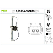 Valeo Electric Window Regulator Lifter Right Rear 850895
