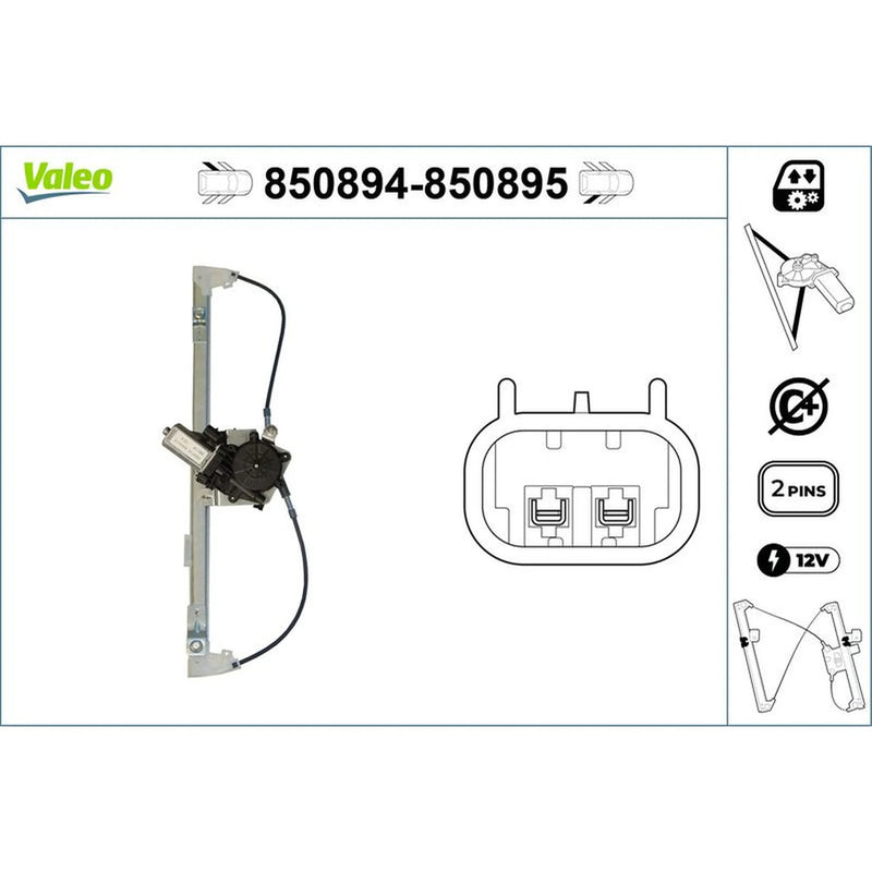 Valeo Electric Window Regulator Lifter Left Rear 850894