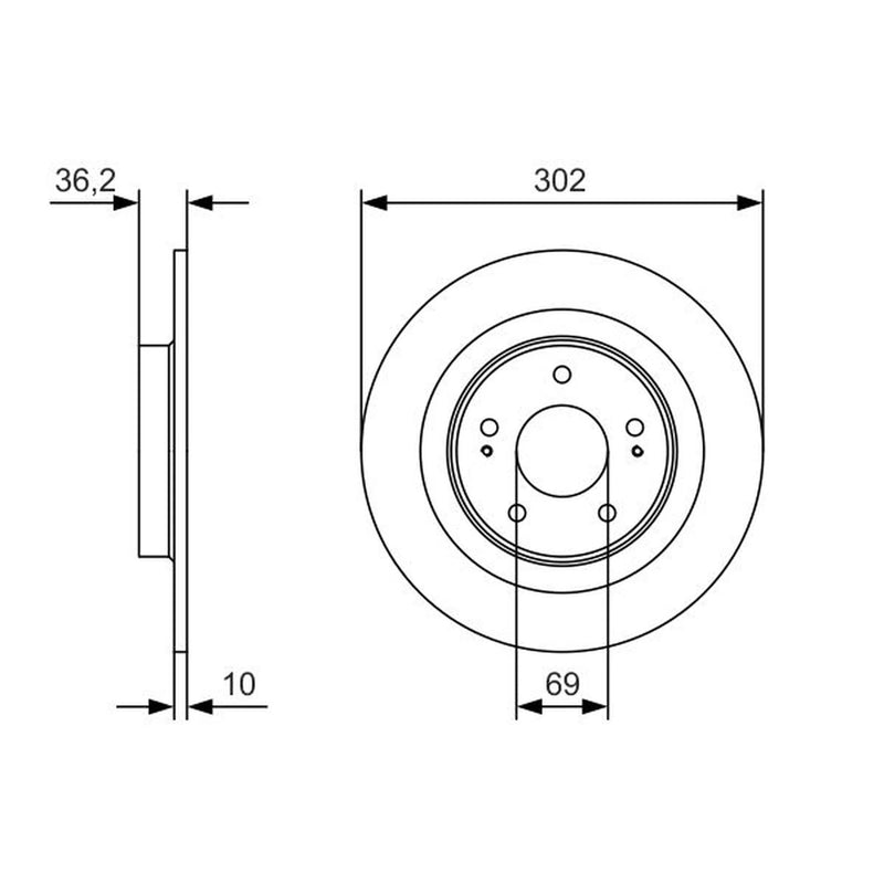 Bosch Front & Rear Brake Discs & Pads fits Mitsubishi Asx 2010 on 1.6 1.8 2.0