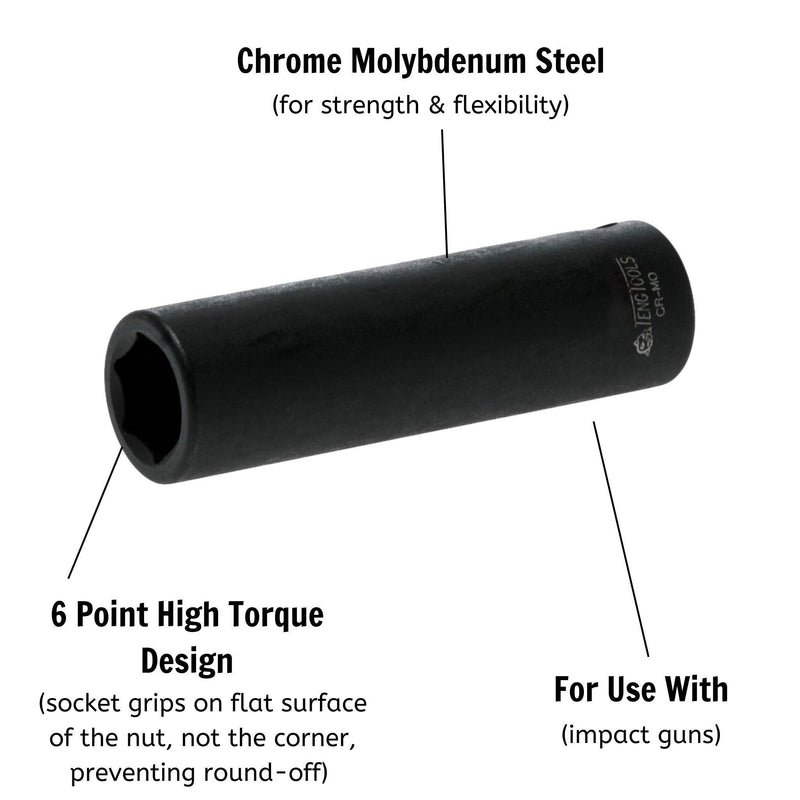 Teng Tools 3/8" Deep Impact Socket ANSI Metric 19mm Teng Tools - Dynamic Drive