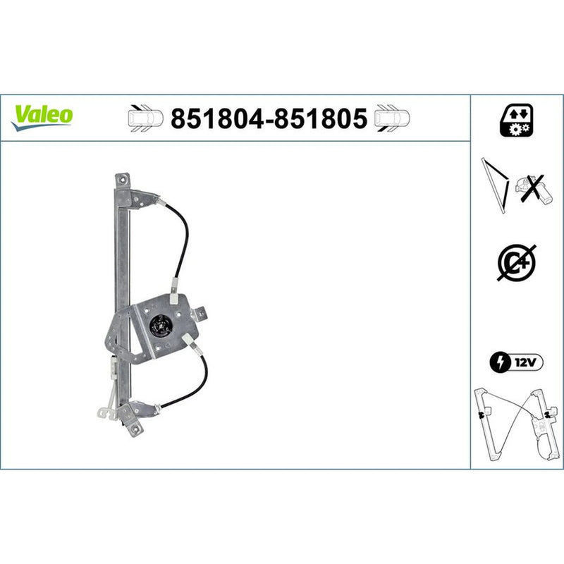 Valeo Electric Window Regulator Lifter Left Rear 851804