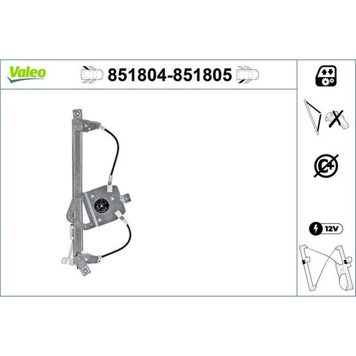 Valeo Electric Window Regulator Lifter Left Rear 851804