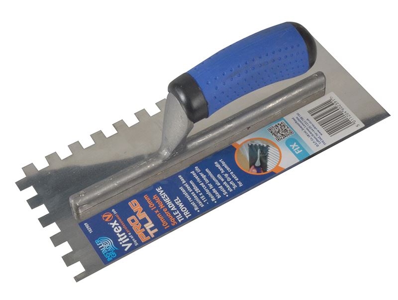 Vitrex Professional Stainless Steel Adhesive Trowel Square Notches 10mm Vitrex - Dynamic Drive