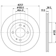 Mintex 2 x Vented Front Brake Discs MDC2743-x2