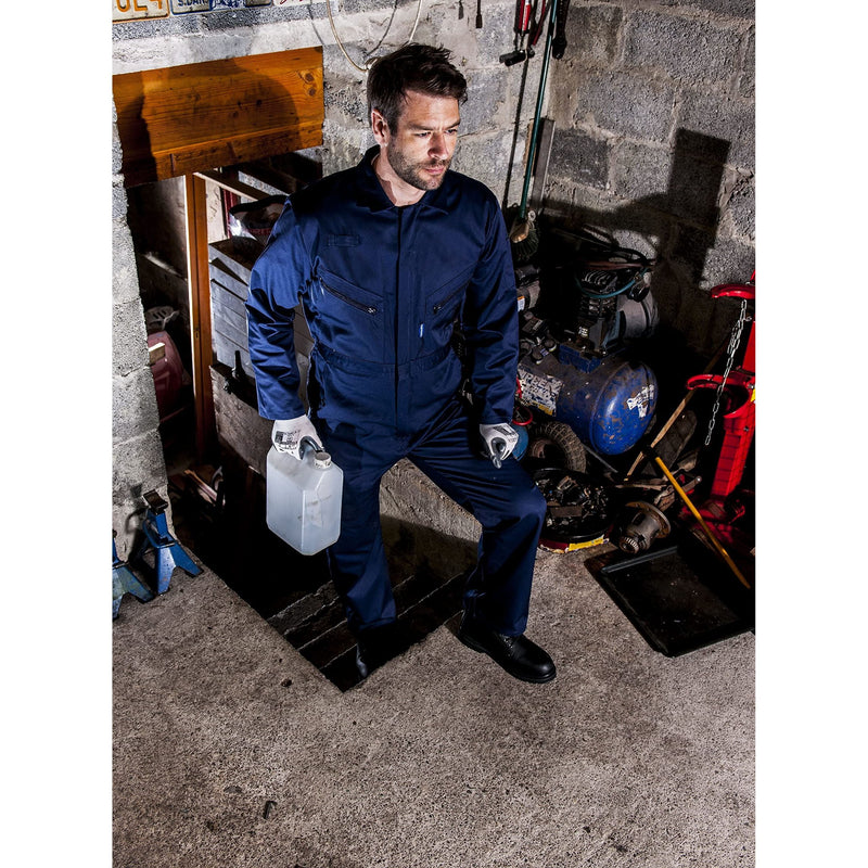 Portwest Polycotton Zip Coverall - Navy - Large (Tall) Portwest - Dynamic Drive