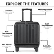 Dellonda Cabin Size Luggage with Laptop Compartments & Dual TSA Lock 18" Dellonda - Dynamic Drive