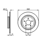 Bosch 2 x Solid Brake Discs fits Mazda 5 2005-2011 1.6 1.8 2.0