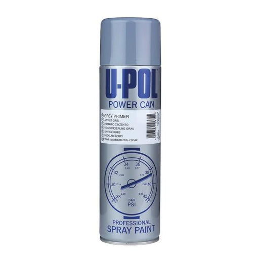 3 x U-Pol Power Can GREY PRIMER Paint 500ml Car Spray Aerosol U-Pol - Dynamic Drive