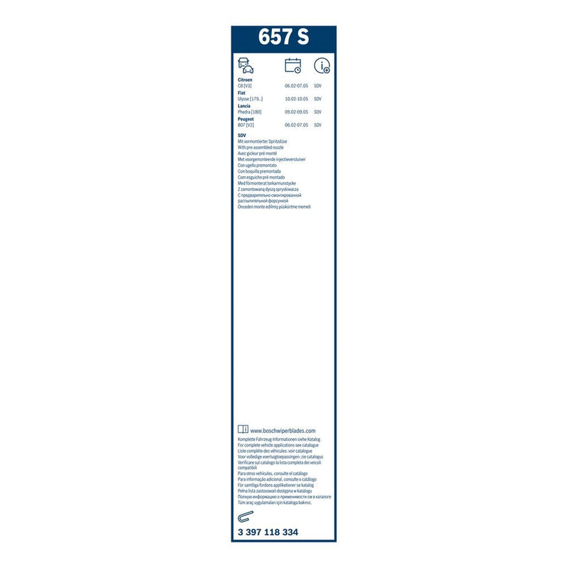 Bosch Twin Spoiler Wiper Blade Set 650mm + 650mm — 657S fits Citroën C8