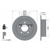 Textar 2 x Solid Rear Brake Discs 92198703-x2