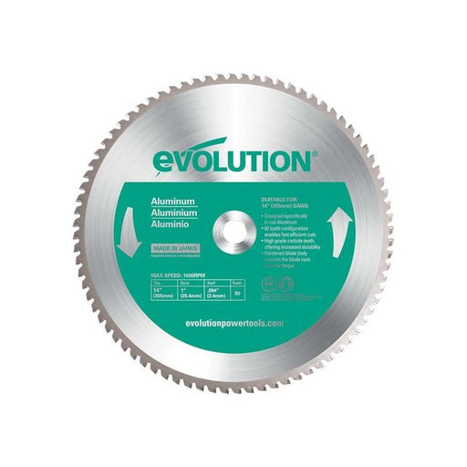 Evolution Aluminium Cutting Chop Saw Blade 355 x 25.4mm x 80T Evolution - Dynamic Drive