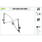 Valeo Electric Window Regulator Lifter Right Front 851495