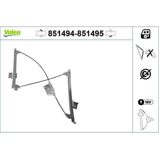 Valeo Electric Window Regulator Lifter Left Front 851494