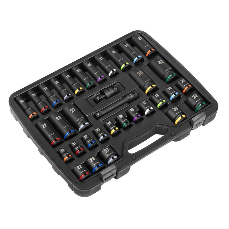 Sealey Premier Premier Impact Socket Set 1/2"Sq Drive 34pc AK5635M Sealey Premier - Dynamic Drive