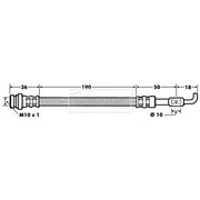 Borg & Beck Brake Hydraulic Hose Line Rear Right BBH7481