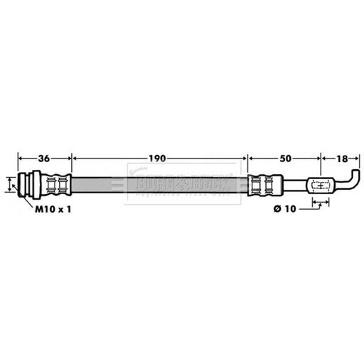 Borg & Beck Brake Hydraulic Hose Line Rear Right BBH7481