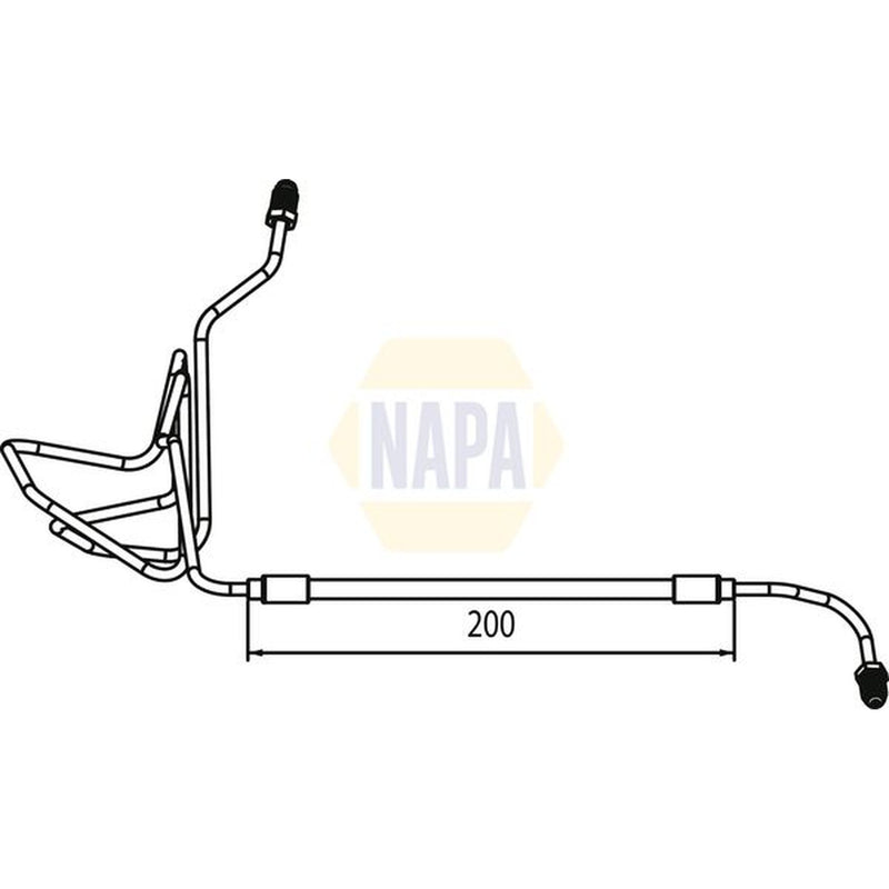 NAPA Brake Hydraulic Hose Line Rear Left fits Renault Grand Scénic II 2004-2009
