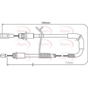 Apec Handbrake Cable Left Rear fits Ford Transit 2006-2014 2.2 2.3 2.4 3.2