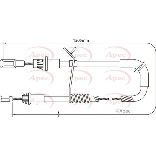Apec Handbrake Cable Left Rear fits Ford Transit 2006-2014 2.2 2.3 2.4 3.2