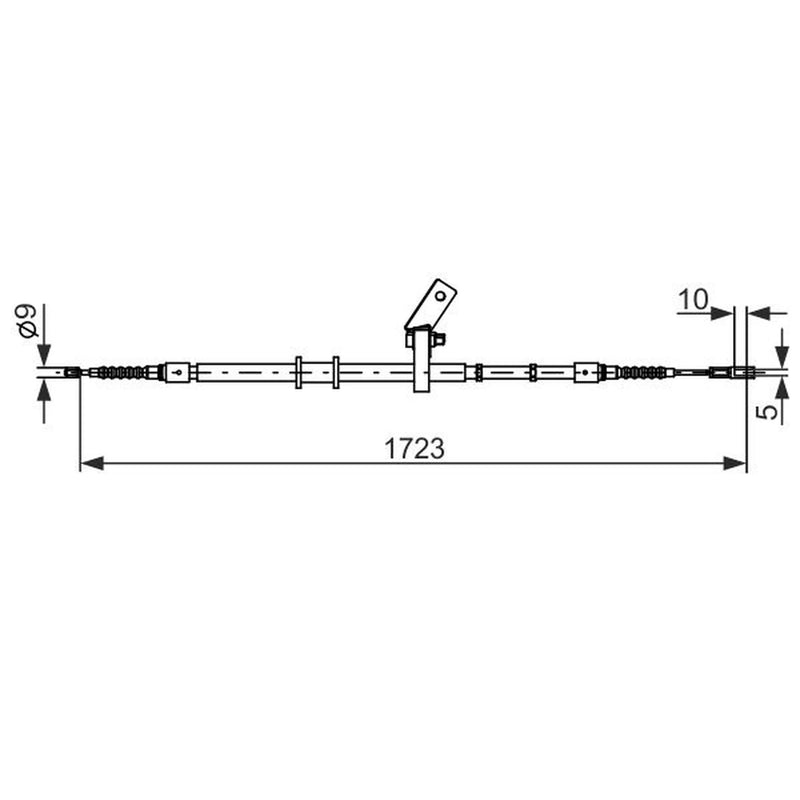Bosch Handbrake Cable Left Rear fits Audi 80 B4 1991-1996
