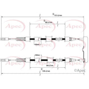 Apec Handbrake Cable Right Rear CAB1483