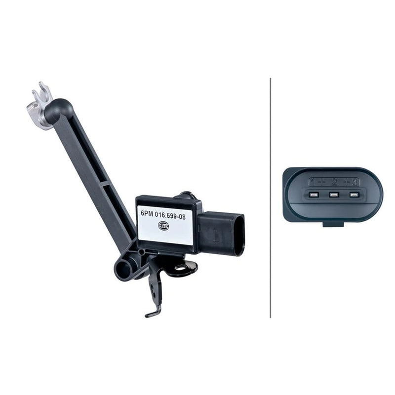 Hella Headlight Levelling Sensor Rear Left Connectors V 6PM 016 699-081