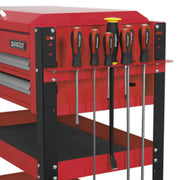 Sealey HD Mobile Tool & Parts Trolley 2 Drawer & Locking Top - Red AP760M Sealey  - Dynamic Drive