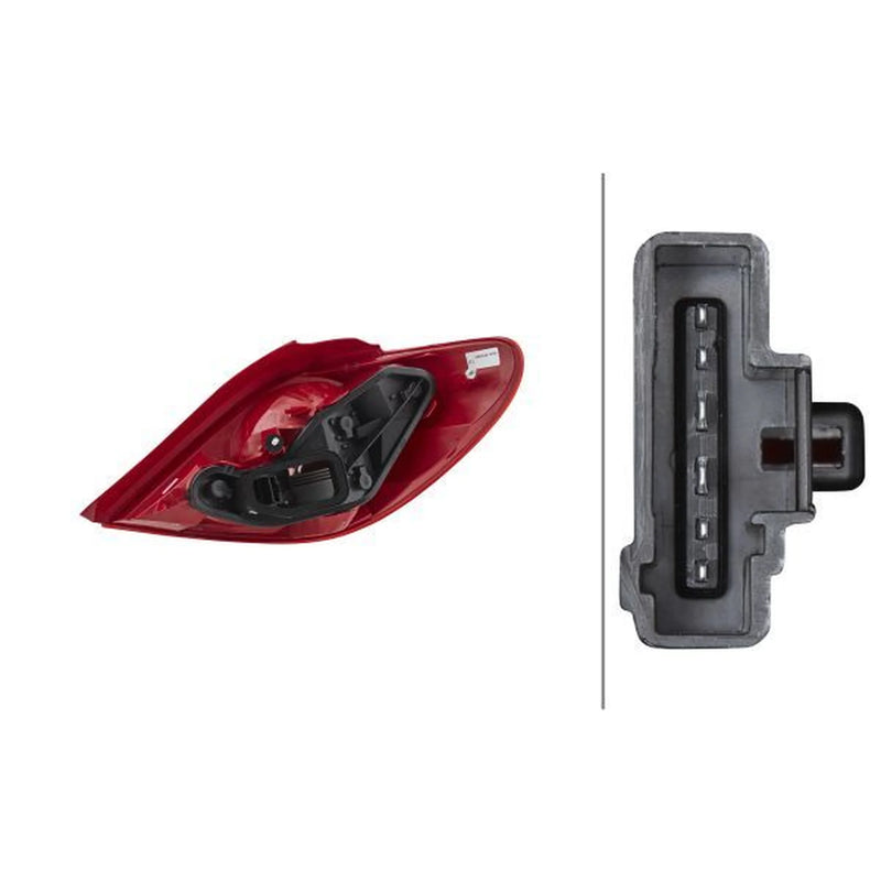 Hella Tail Light / Lamp W5W Left fits Peugeot 207 2006-2015 1.4 1.6