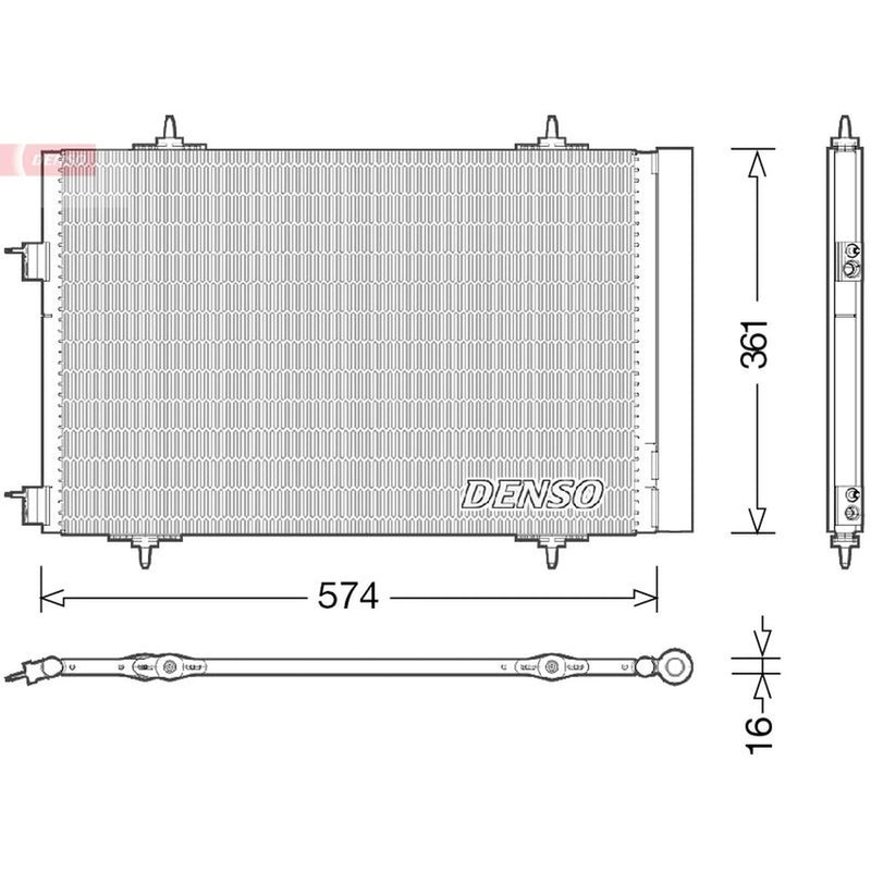 Denso Air Conditioning Condenser fits Citroën C5 III 2009-2016 1.6
