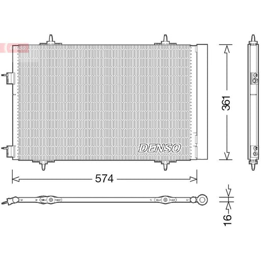 Denso Air Conditioning Condenser fits Citroën C5 III 2009-2016 1.6