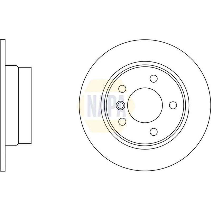 NAPA 2 x Solid Brake Discs fits BMW 1 2004-2011