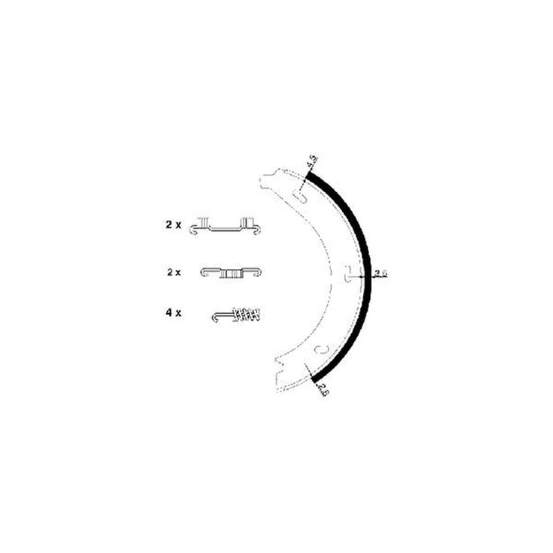 Mintex Parking Brake Shoe Set fits Mercedes-Benz V-Class 1996-2003