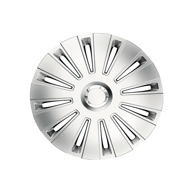 16" 4 x Alloy Look Grey & Silver Multi-Spoke Wheel Trims Hub Caps Covers Simply  - Dynamic Drive