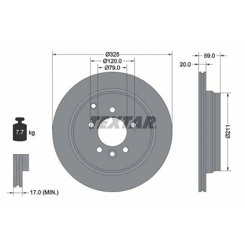 Textar 2 x Rear Brake Discs 92147603-x2