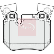 Apec Rear Brake Pad Set fits BMW 1 2007-2013
