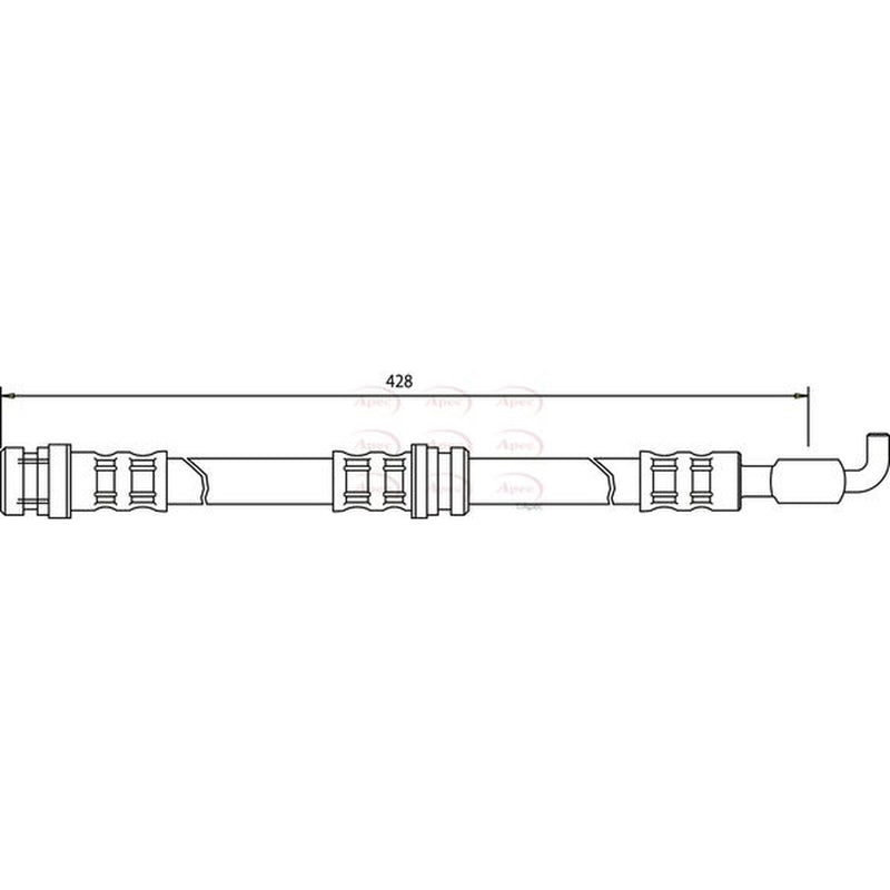 Apec Brake Hydraulic Hose Line Rear fits Mitsubishi Carisma 1995-2006