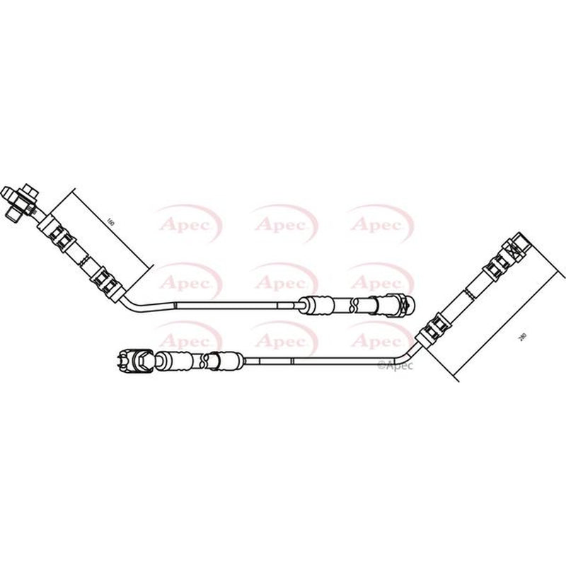 Apec Brake Hydraulic Hose Line Rear Left fits BMW X5 2000-2006 3.0 4.4 4.6 4.8